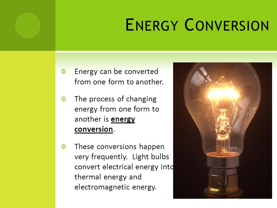 Incandescent light sale bulb energy conversion
